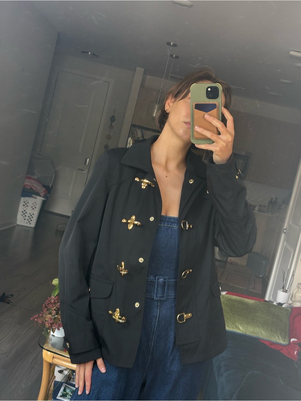 Ralph Lauren Black Jacket with Gold Toggle Closures